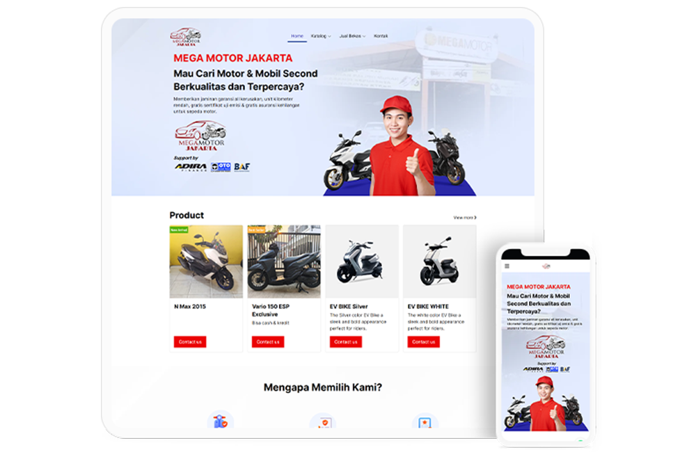 Website ecommerce mobil dan motor bekas